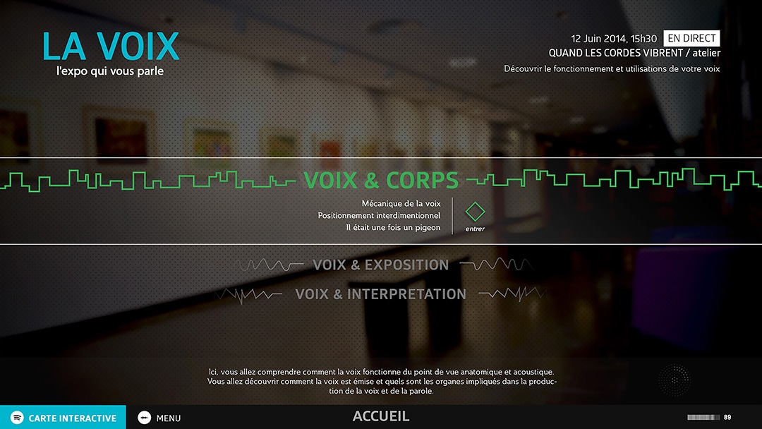 la voix application interactive