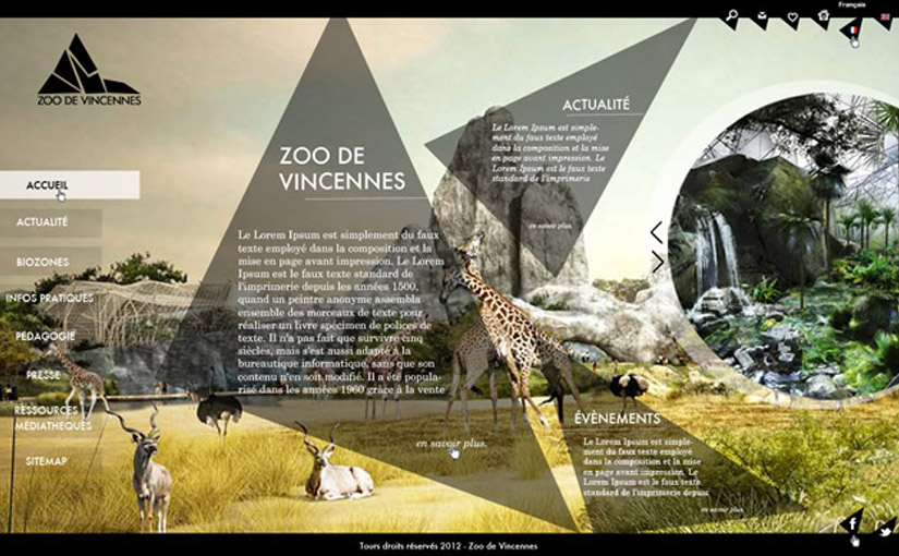 Zoo Vincennes / Webdesign / 3ème année