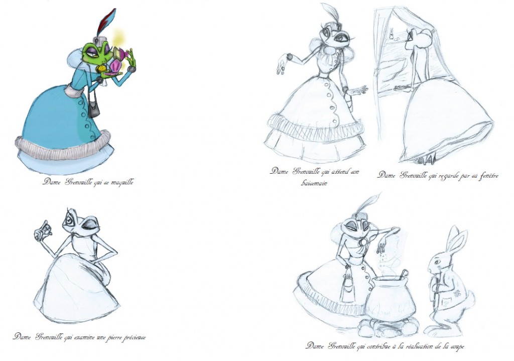 Dame Grenouille / Recherches expressions, début d’acting