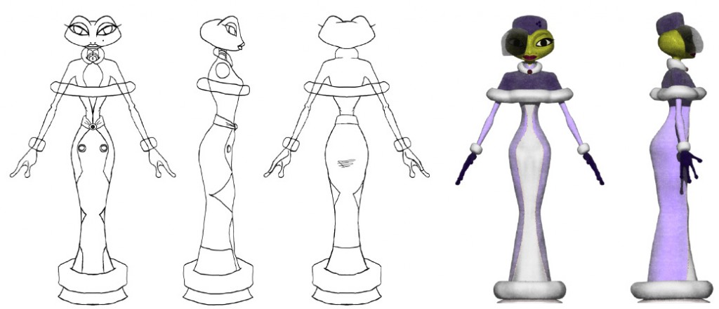 Dame grenouille / Modélisation 3d