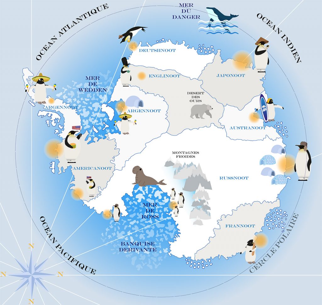 carte pole sud